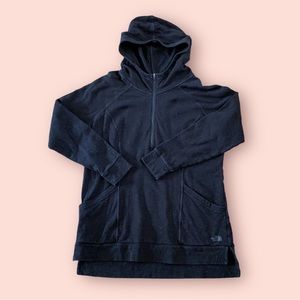 The North Face Black Om 1/2 Zip Pullover Hoodie Tunic Pockets Women's Size L